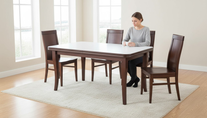 Mesa de comedor de lujo de diseño, mesas de conferencia de lujo, muebles de lujo de comedor de madera 90x160/200