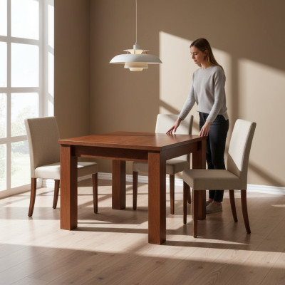 Mesa de comedor de lujo Sala de conferencias Mesas de lujo Muebles de lujo Madera 90x90/330cm xxl Nuevo