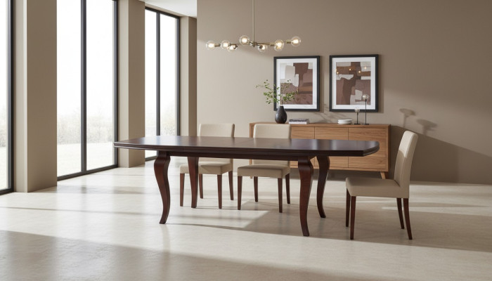 Mesa de comedor Grupo de mesas Comedor Sala de estar Conjunto Madera Lujo 100x170/250 Nuevo