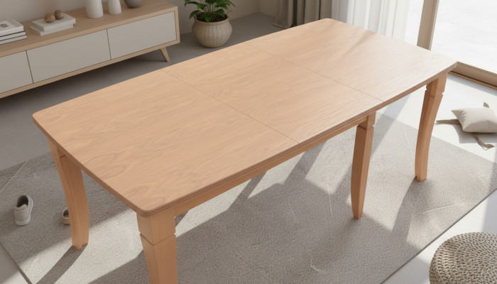 Mesa de comedor grande de madera de roble Marrón 100x160/400cm.