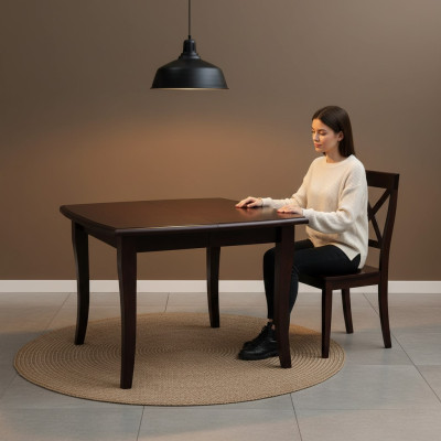 Mesa de comedor Mesa de madera Muebles de madera maciza Mesa de comedor de sala de reuniones 100x100/250cm Nuevo