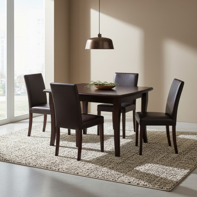Mesa de comedor Mesa de madera Muebles de madera maciza Mesa de comedor de sala de reuniones 100x100/250cm Nuevo