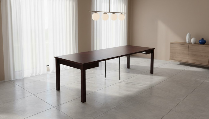 Mesa de madera de lujo, mesa de comedor, mesa de diseño, mesa de comedor de madera, muebles de mesa de madera 100x100/250cm.