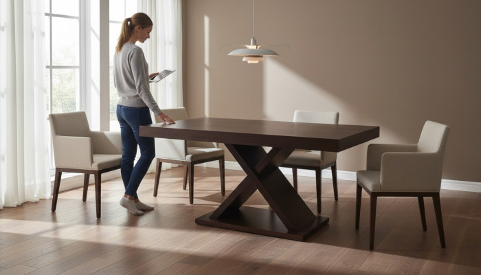 Diseño mesa de comedor Diseño mesa de madera salón mesa de madera 160/210cm Nuevo