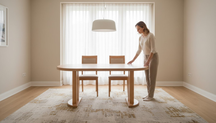 Mesa de comedor Mesa de cocina Restaurante Madera Mesas de comedor 90x90 Extensible 90x240cm