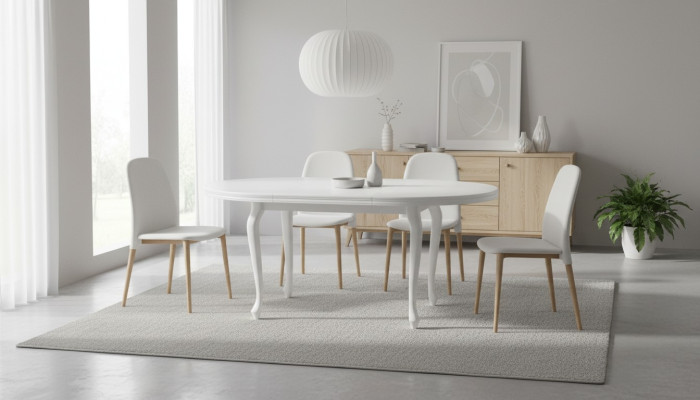 Mesa Mesa de comedor Diseño de madera Mesa de madera Salón Mesas Comedor 100x100/140cm Muebles