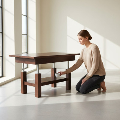 Mesa de comedor Diseño Mesa de salón Madera Mesa Comedor Muebles Modernos 80x130/170