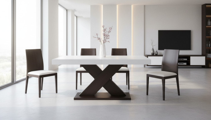 Mesa de comedor, mesa de comedor sala de estar conjunto de muebles de madera diseño 90x160/210cm nuevo