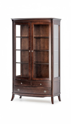Muebles de sala de estar Vitrina clásica Madera Vidrio Armario de cristal Armario Vitrinas Nuevo