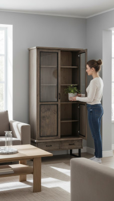 Vitrina clásica armario muebles italianos Vitrina vitrina vitrinas nuevo 22802