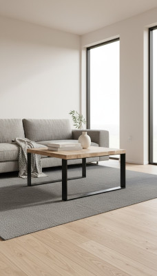 Mesa de centro Mesa Sofá Mesas Mesa auxiliar Muebles de salón Madera 70x45 Loft