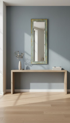 Espejo de pared clásico con marco de madera, mueble espejo 180x90 espejo colgante para sala de estar