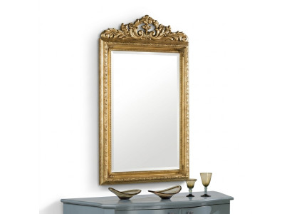 Marco de cristal Espejo de pared clásico con marco de madera Muebles espejo Nuevo 133x81cm.