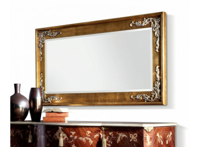 Diseñador Espejo grande moderno Espejo de pared Marco de madera real Espejo colgante Clásico Nuevo