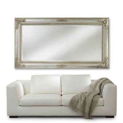 Espejo de pared espejo antiguo barroco antiguo de madera 187x97 espejo colgante marco de mueble