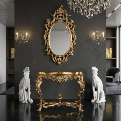 Mesita de consola Cómoda Cómodas Armario de diseñador Secretaria Mesa Decoración Madera