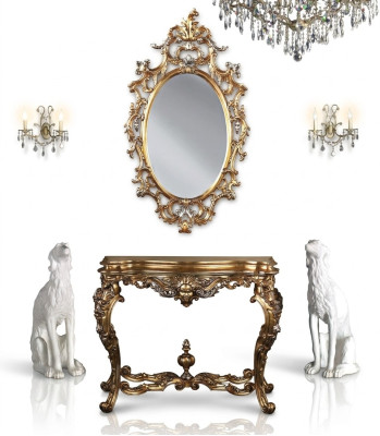 Espejo de pared de lujo moderno grande con marco de madera real espejo colgante muebles de lujo