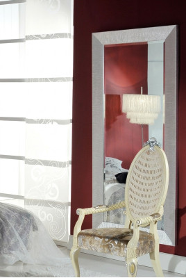 Espejo marco de madera Espejo de pared Diseño clásico Espejo de pie colgante Barroco Nuevo