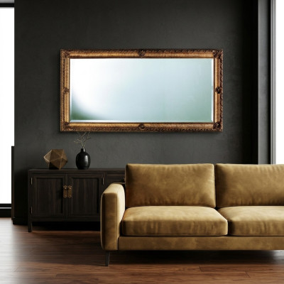 Gran espejo de pared XXL estilo barroco real con marco de madera rococó de diseño de muebles de 181x91.