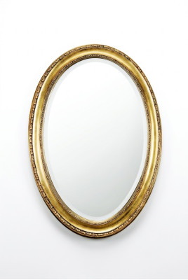 Medusa Espejo Oval Diseño Baño Espejo de Pared Redondo Barroco Rococó Marco de Madera