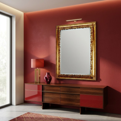 Diseño espejo XXL espejo de pared Marco de madera real Espejo colgante Muebles de lujo Barroco