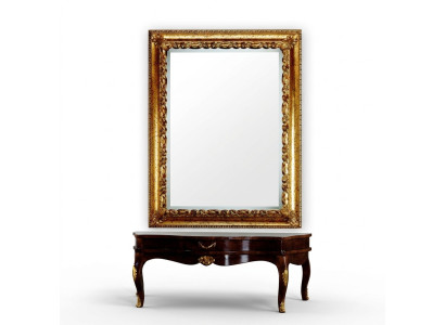 Diseño espejo XXL espejo de pared Marco de madera real Espejo colgante Muebles de lujo Barroco