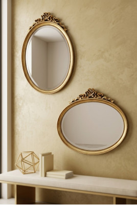 Espejo de diseñador clásico. Gran espejo de pared retro barroco rococó en oro SP7630.