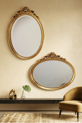 Espejo de pared clásico de diseño ovalado de 67x77cm Espejo colgante barroco rococó