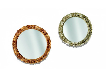 Espejo de pared clásico con marco de madera, mueble espejo redondo de 65 cm, diseño de vidrio redondo nuevo.