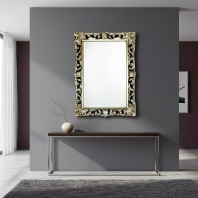 Salón espejo espejo de pared diseñador vestíbulo baño madera vidrio diseño 113x113 nuevo.