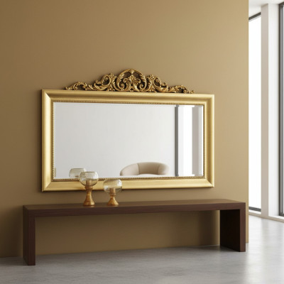 Espejo Espejo de pared Rectangular Espejo de pasillo Madera Decoración de pared Espejito Barroco