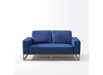 Sofá de cuero artificial de diseño elegante, diseñador de 2 plazas, muebles clásicos.