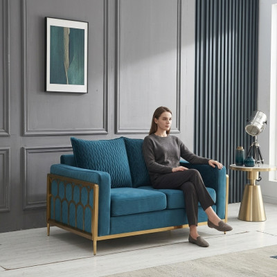 Sofá de 2 plazas diseño de sofá tapizado moderno 100% textil tejido moderno