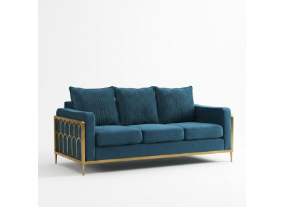 Sofá de diseño de tres plazas, moderno y acolchado, para la decoración de salas de estar.