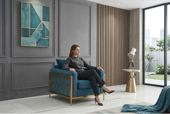 Sillón Club Lounge Silla de diseñador Sofá de cojín con respaldo Nuevo de 1 asiento para televisión