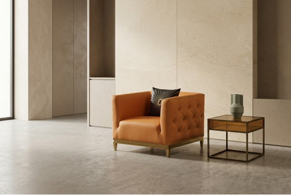 Sofá diseño sillón asiento cuero salón decoración club tapizado lujo orejas