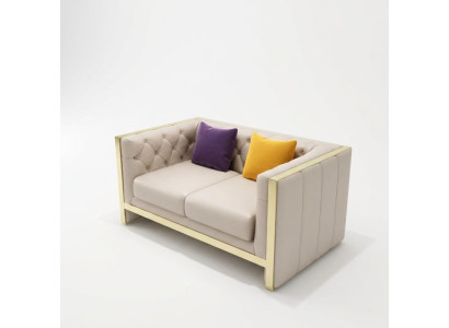 Sofá de 2 plazas Sofá de cuero Sofá Chaise longue Juego de salón Diseño moderno