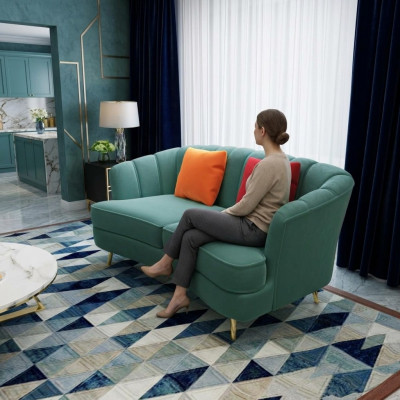 Sofá de dos plazas 2 plazas diseño sofás tapicería sofá moderno de tela textil.