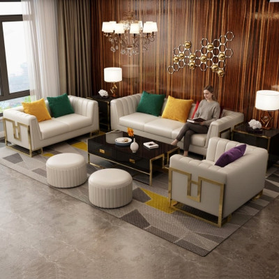 Sofá de cuero conjunto de sofás sofá de salón 3+2+1 plazas diseño moderno sofá