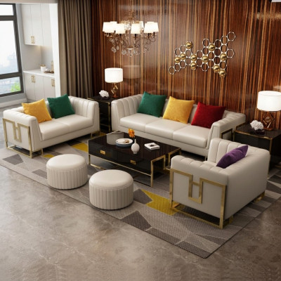 Sofá de cuero conjunto de sofás sofá de salón 3+2+1 plazas diseño moderno sofá