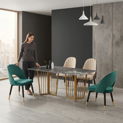 Mesa de comedor de diseño para sala de estar, comedor, mesa de diseño de 180x90cm.