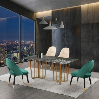 Mesa de comedor de diseño para sala de estar, comedor, mesa de diseño de 180x90cm.