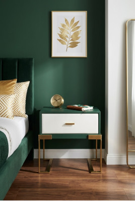 Diseño de consola de mesa de noche decorativa de metal brillante para mesas y consolas de dormitorio.
