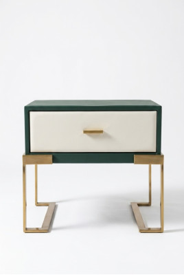 Diseño de consola de mesa de noche decorativa de metal brillante para mesas y consolas de dormitorio.
