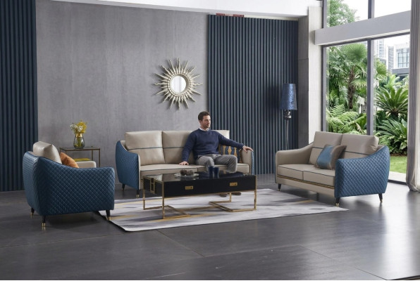 Sofá conjunto de 3+1 plazas diseño decorativo Sofás Acolchados Sofás Relax de Cuero