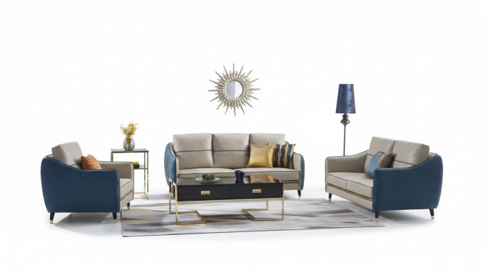 Sofá conjunto de 3+1 plazas diseño decorativo Sofás Acolchados Sofás Relax de Cuero