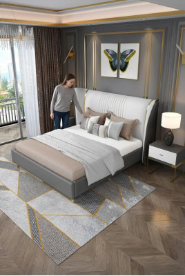 Juego de 3 piezas de dormitorio de lujo cama mesita de noche cómoda Diseño camas.
