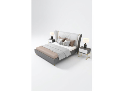 Juego de 3 piezas de dormitorio de lujo cama mesita de noche cómoda Diseño camas.