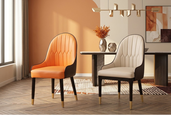 Silla de lujo de diseñador tapizada, silla con respaldo, sillas 1x butaca sala de estar comedor.