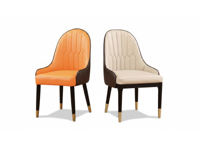 Silla de lujo de diseñador tapizada, silla con respaldo, sillas 1x butaca sala de estar comedor.